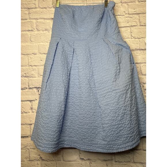 ❤️J.Crew Light Blue Strapless Textured Dress Size Small Pristine w/ Pockets! - Picture 1 of 3